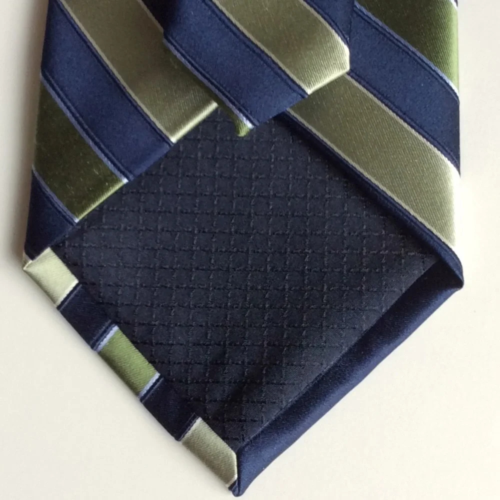 Jones New York Green & Blue Striped Silk Tie - Picture 4 of 7
